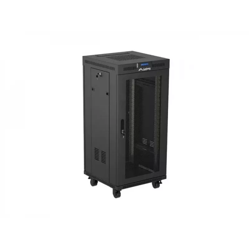Racková skriňa LANBERG FF01-6624-23BL 24U samostatne stojaca 19 palcov 600×600 mm IP20 čierna