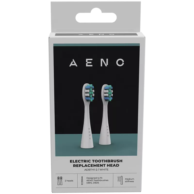 AENO náhradné hlavice kefiek, biele, Dupont štetiny, 2 ks v sade (pre ADB0001S/ADB0002S)
