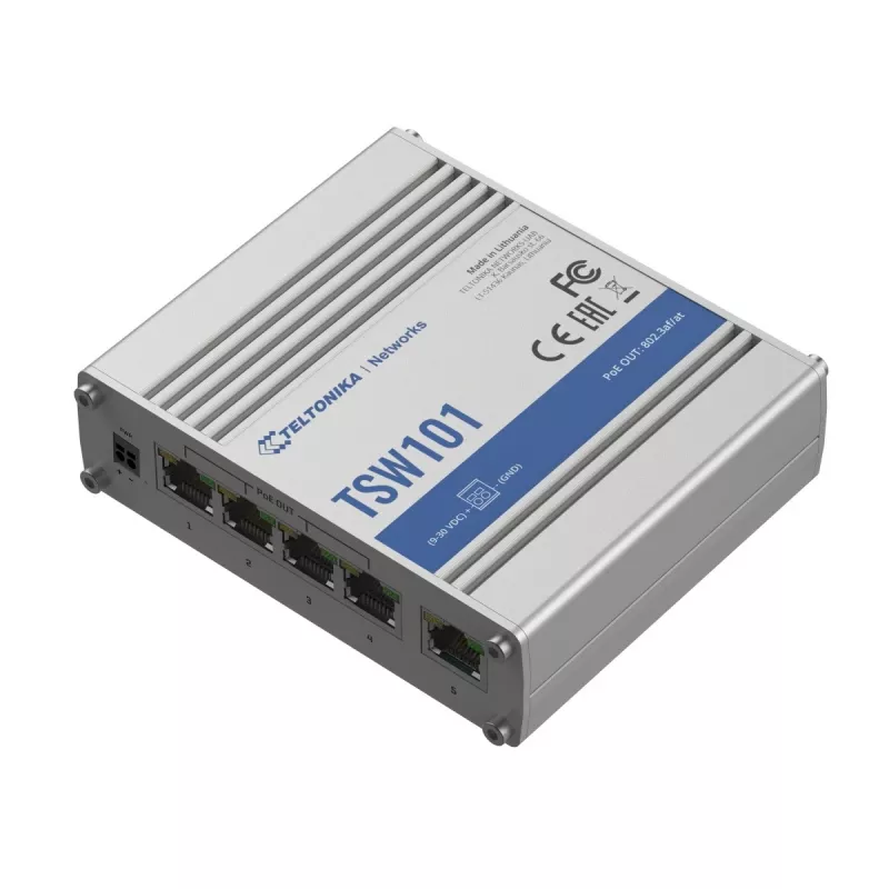 Teltonika TSW101 switch 5xGbE Ethernet 4xPoE+
