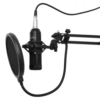 Káblový PC mikrofón MEDIA-TECH MT397K so vstupom XLR, stojan na stôl, 2,4 m kábel, 20–20000 Hz, citlivosť -32 dB
