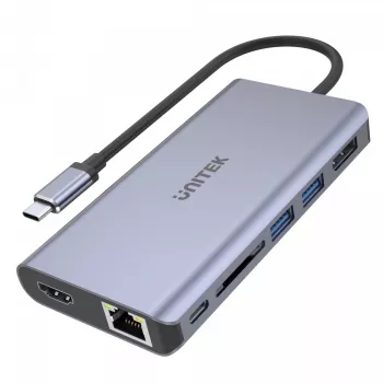 Hub UNITEK uHUB S7 USB 3.2 Gen 1 Type-C sivý