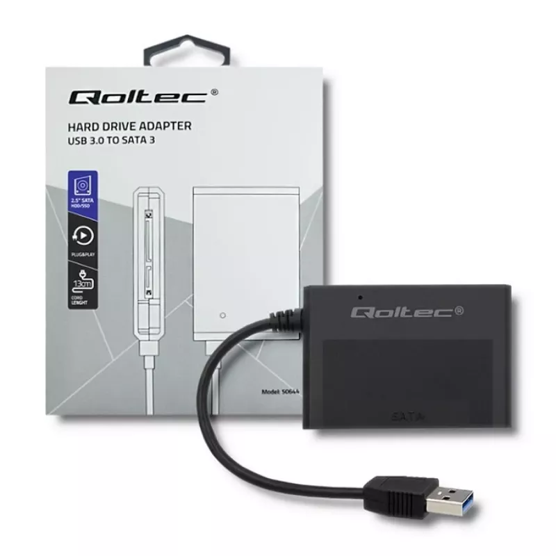 Adaptér pre pevné disky Qoltec USB 3.0 HDD/SSD