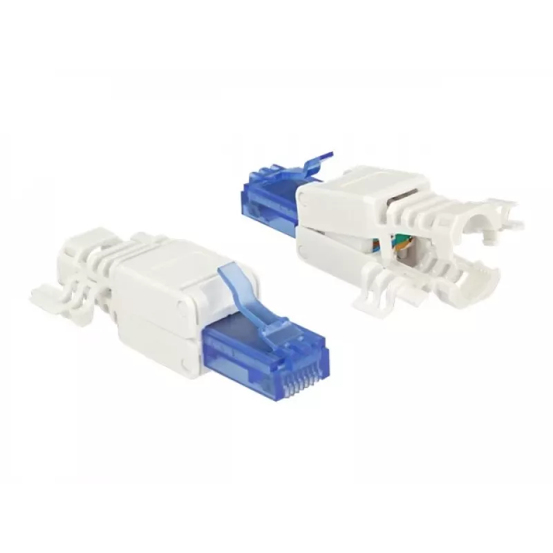 Konektor samec RJ-45 DeLOCK 86417 modrý biely
