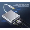 USB-C-Adapter-Hub TB AKTBXVAU3HMPDAV — 3-in-1: HDMI + USB-A + USB-C PD, strieborná