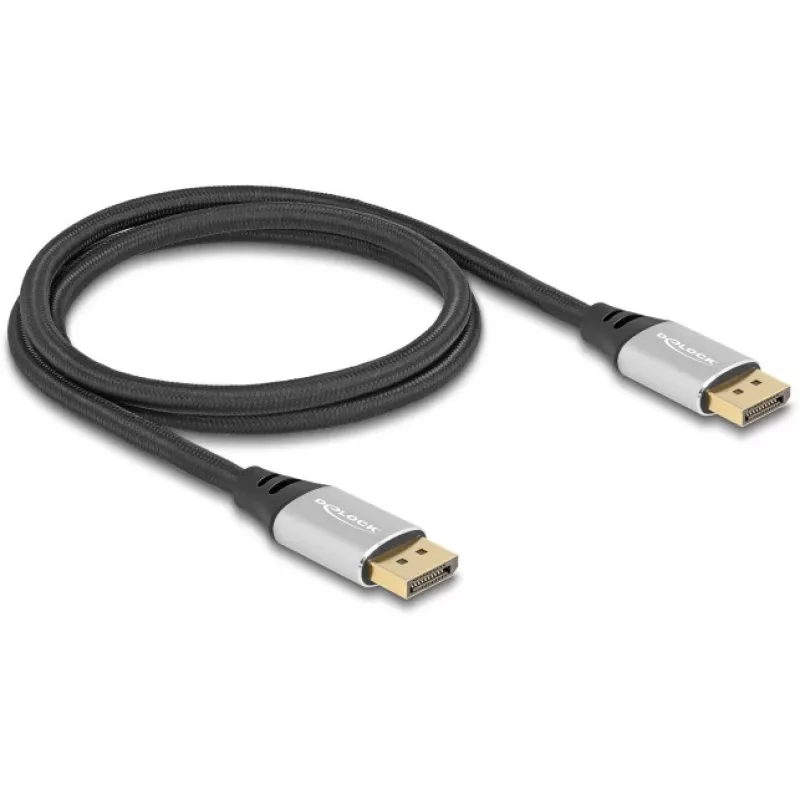 DeLOCK DisplayPort kábel 16K 60 Hz 1 m strieborný kov