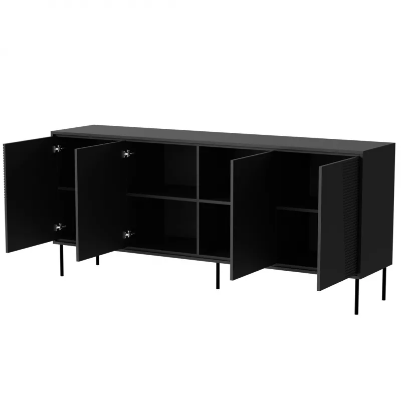 4D komoda ABI 200x45x88 matná čierna
