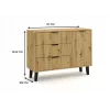 SCANDI 1D3S štíhla dub ARTISAN komoda