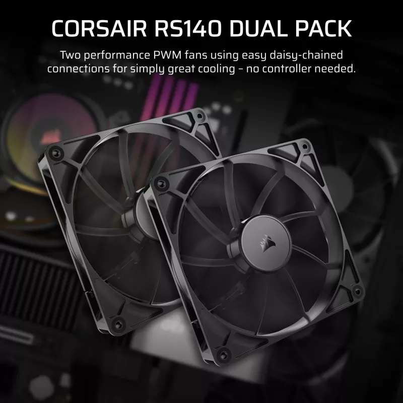 Corsair RS140 140mm skriňový ventilátor balenie 2 ks čierny