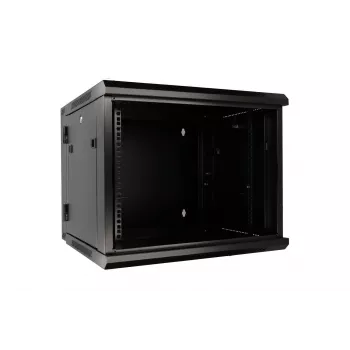 Extralink racková skriňa 9U 600x600 AZH čierna nástenná, výklopná