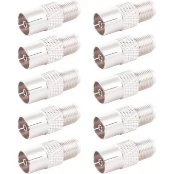 Adaptér IEC konektor samica na F konektor samica ShiverPeaks 85324-SET10, balenie 10 ks