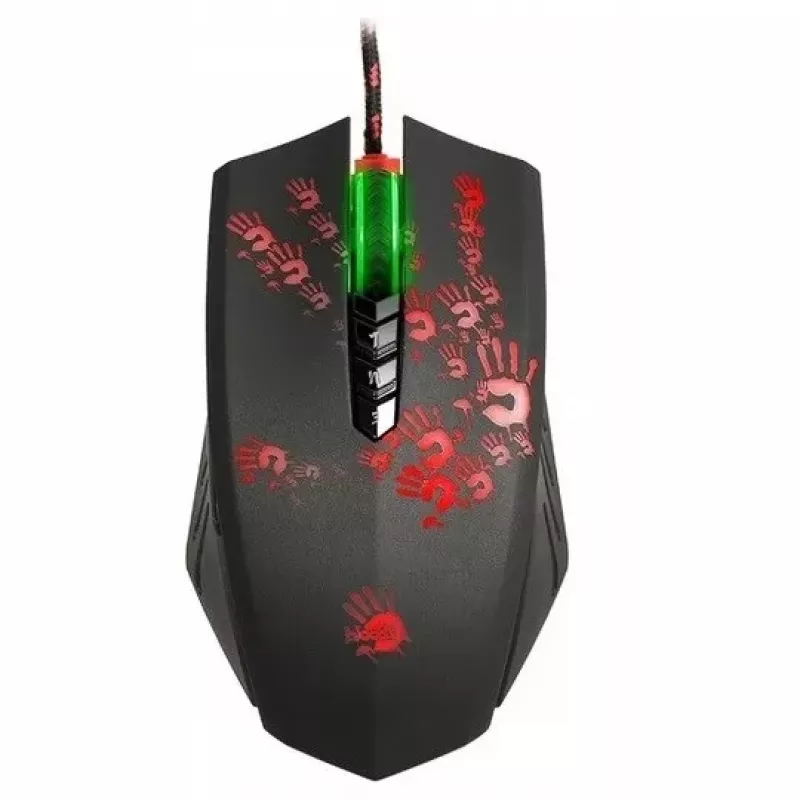 Gaming myš A4Tech BLOODY A60 — optická, obojručná, 6200 DPI, USB Type-A, 8 tlačidiel, čierna