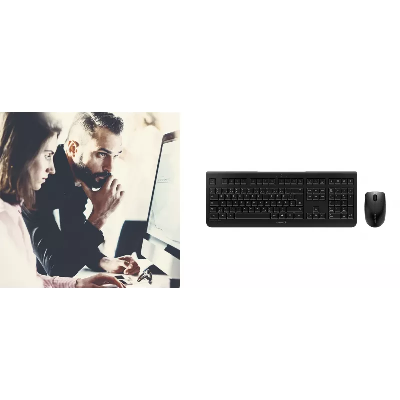 CHERRY DW 3000 klávesnica myš v cene univerzálna RF Wireless QWERTZ nemecká sivá