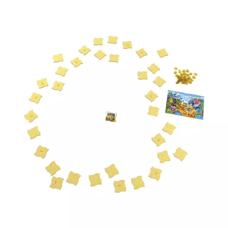 Hra sa stretáva s puzzle - Hľadanie pokladu v oceáne, stolová hra