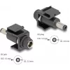 DeLOCK keystone modul DC 5,5 x 2,5 mm samica na samec čierny