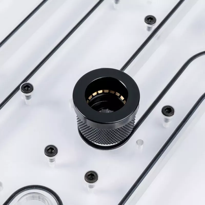 Adaptér Fitting PHANTEKS EZ-FIT pre PC chladenie, PETG, 16×16×12 mm, čierny, balenie 2 ks