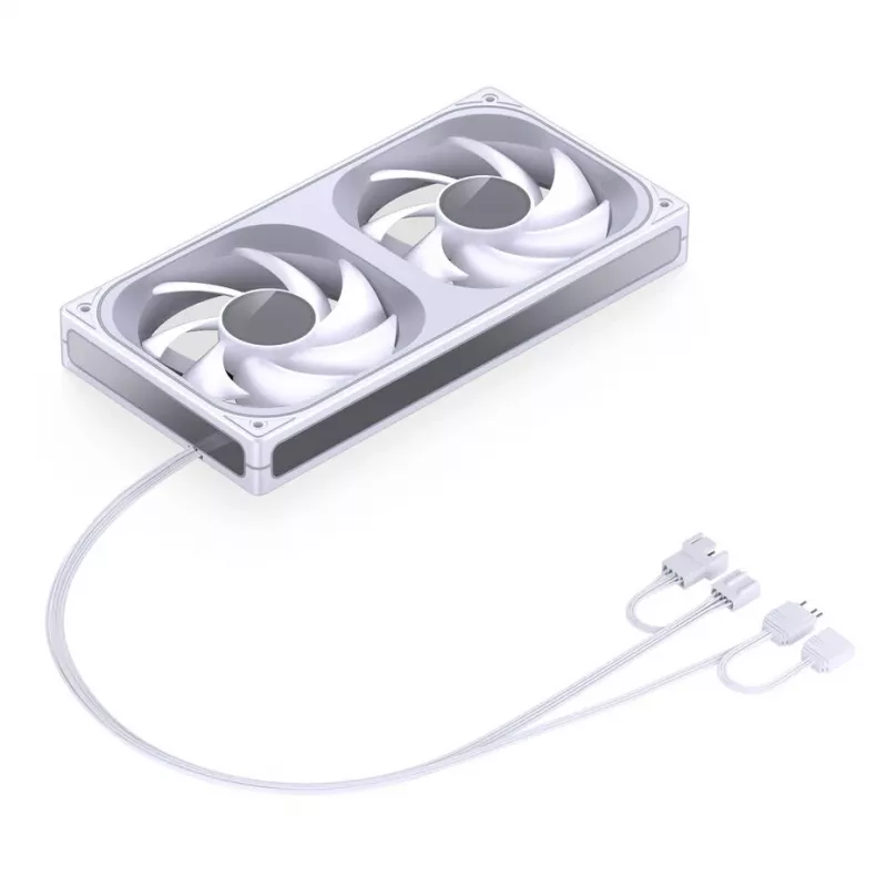 JONSBO ZB-240W 2x120mm ARGB PWM skriňový ventilátor – biela