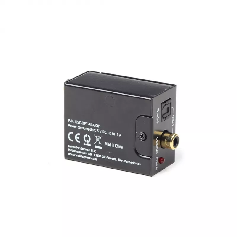 Gembird DSC-OPT-RCA-001 audio konvertor čierny