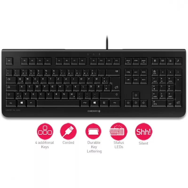 CHERRY KC 1000 klávesnica kancelárska USB QWERTY španielska čierna