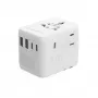 Cestovný adaptér GEMBIRD TPA-2A3C70-01-W – zástrčka typ I, 3× USB-C (70 W), 2× USB-A (18 W), 100–250 V, biela