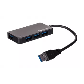 USB hub NATEC Moth 4-port USB 3.2 Gen 1 Type-A (5000 Mbit/s), USB napájaný, čierny, 0,15 m kábel