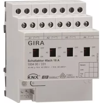 GIRA 100400 spínací aktor 4-násobný 16A KNX/EIB REG