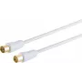 Koaxiálny kábel S/CONN 80022-128G 1,5 m IEC biely