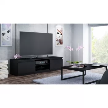 Topeshop RTV140 CZARNY TV stojan 2 police