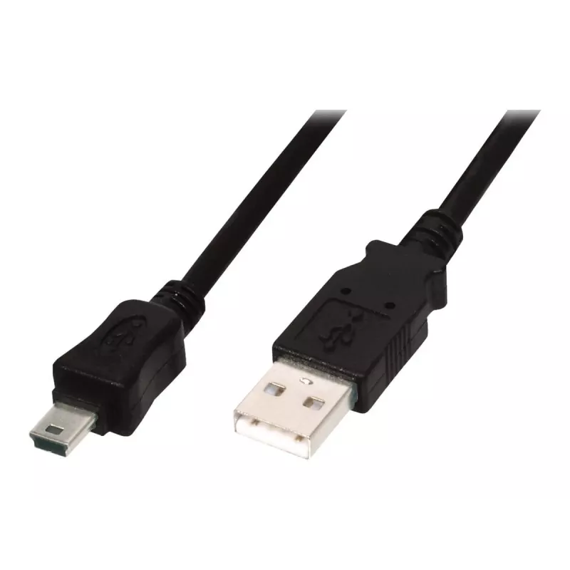 Digitus ASSMANN - USB kábel - USB Type-A, 4-pin (M) - Mini-USB, Type-B (M) - 1 m (USB / Hi-Speed USB) - zaliaty - čierny (AK-300108-010-S)
