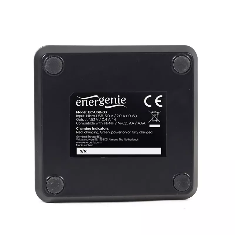 Nabíjačka batérií Gembird BC-USB-03 USB kompatibilná AA AAA čierna