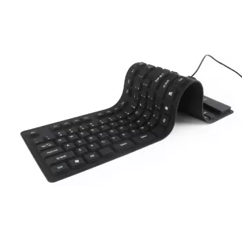 Silikónová klávesnica USB+PS/2 čierna