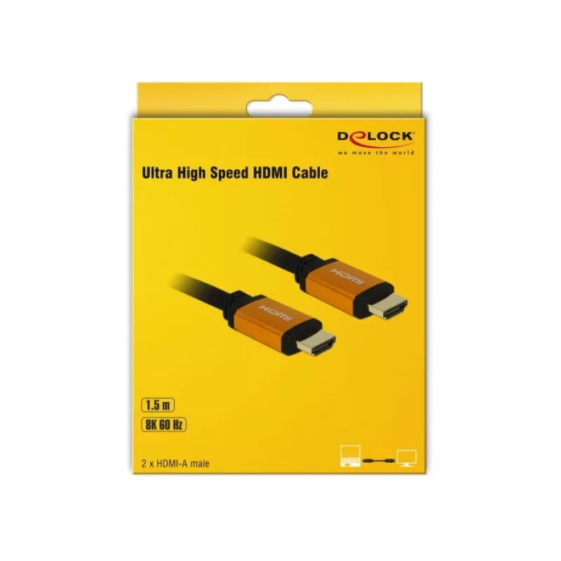 HDMI kábel DeLOCK 85728 1,5 m Type-A čierny zlatý