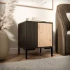 Nočný stolík Cama Meble MERCI 44x40x52,5 cm, čierny a dub, MDF/drevotrieska, balenie 2 ks