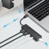 Hub USB-C, 4 porty 2x USB-A, 2x USB-C, čierny