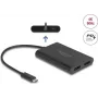 DELOCK adaptér USB-C na 2× DisplayPort 4K 60 Hz — model 64308