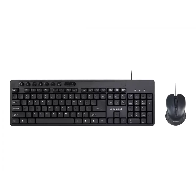 Káblová Full-Size klávesnica Gembird KBS-UM-04 USB QWERTY US-angličtina s myšou, čierna, 1,5 m kábel