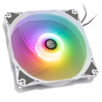 120mm PWM skriňový ventilátor pack BitsPower Notos RGB — biely, balenie 5 ks (BPTA-FX1812NTWH-5)