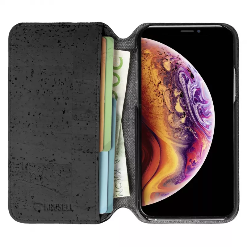 Puzdro s klopou Krusell Birka pre iPhone 11 Pro Max 16,5 cm čierne