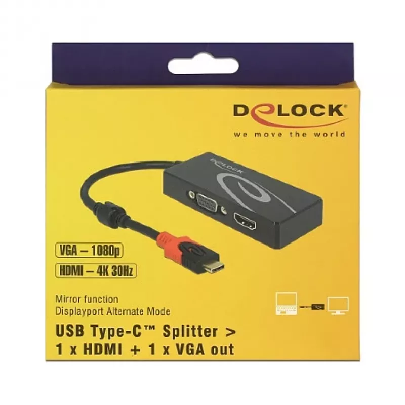 USB grafický adaptér DeLOCK 87730 3840 x 2160 pixelov čierny