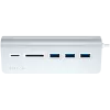 Satechi Type-C hliníkový USB hub a čítačka kariet, strieborný, ST-TCHCRS