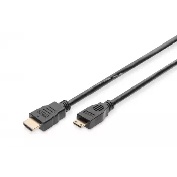 Digitus ASSMANN - video/audio kábel - HDMI - 30 AWG - Mini-HDMI, 19-pinový (M) - HDMI, 19-pinový (M) - 3 m - dvojitá izolácia - čierny (AK-330106-030-S)