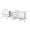 Cama Meble QIU 160 TV skrinka, MDF, biela lesk