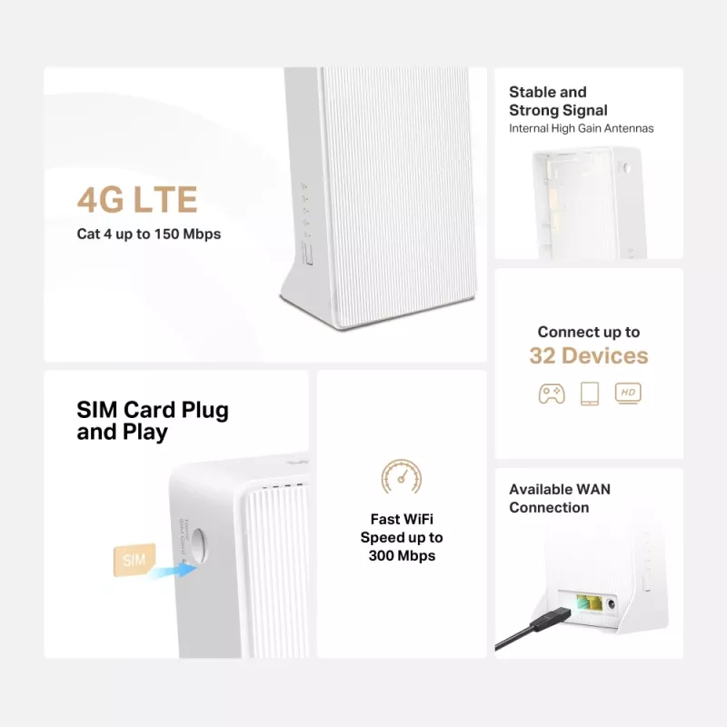 Bezdrôtový router Mercusys MB112-4G 300 Mbit/s 2.4 GHz biely