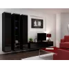 Cama obývacia zostava VIGO 2 čierna/čierna lesk