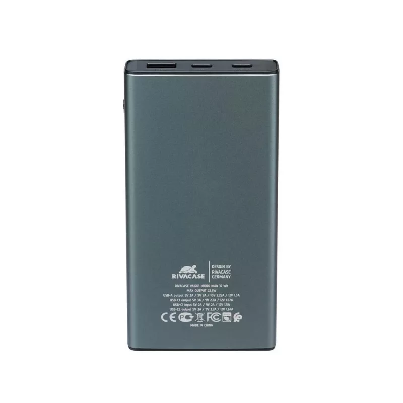 Powerbank Rivacase VA1021 10000mAh, duálne USB výstupy, LED indikátory, kompaktná prenosná nabíjačka