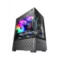 Mini-Tower PC skriňa TACENS Mars Gaming MC-SE2 — Mini-ITX / Micro-ATX, čierna, bočné okno, spodný napájací zdroj, podporuje 2x2,5