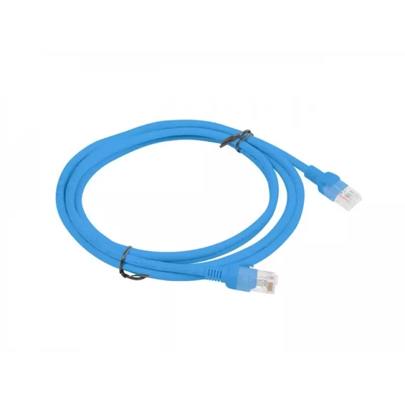 Sieťový kábel LANBERG PCU6-10CC-0200-B Cat6 U/UTP RJ-45 na RJ-45 2 m modrý, CCA vodič, 250 MHz