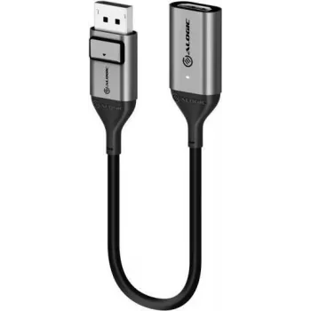 ALOGIC Ultra – video adaptér – DisplayPort samec so zámkom na HDMI samica – 20cm – Space-grau – podpora 4K, aktívny (ULDPHDA-SGR)
