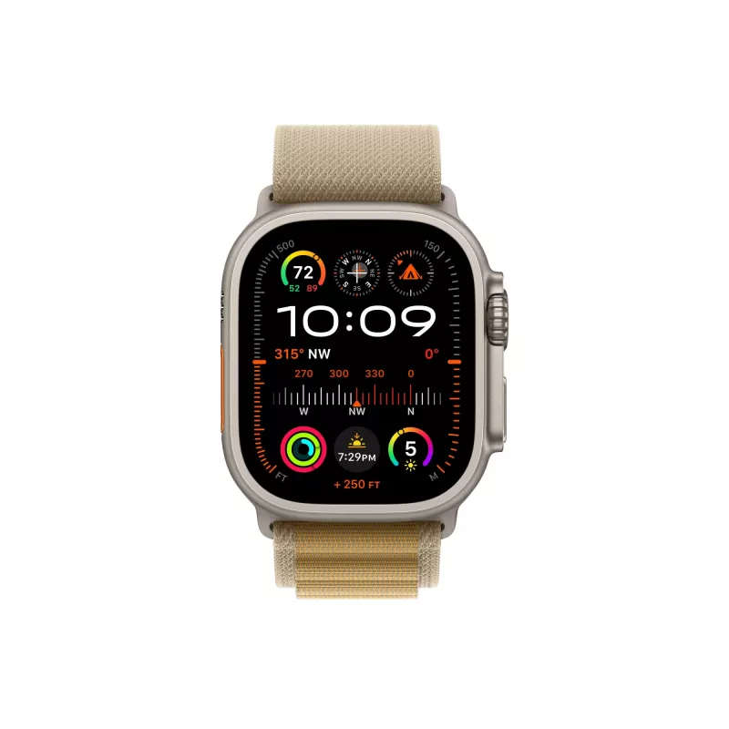 APPLE Watch Ultra 2 GPS + Cellular 49mm puzdro Natural Titanium s Tan Alpine Loop - Small