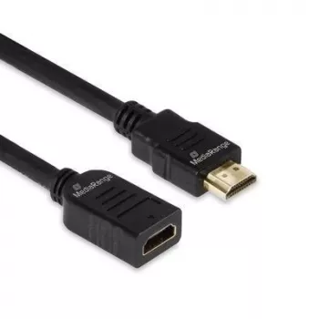 HDMI predlžovací kábel MediaRange MRCS256, HDMI 2.0, 18 Gbit/s, ARC, HDMI Type-A konektor samec na konektor samica, 2 m, čierny