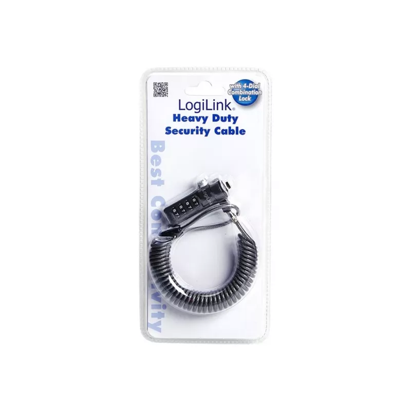 LogiLink NBS004 káblový zámok čierny 1,8 m